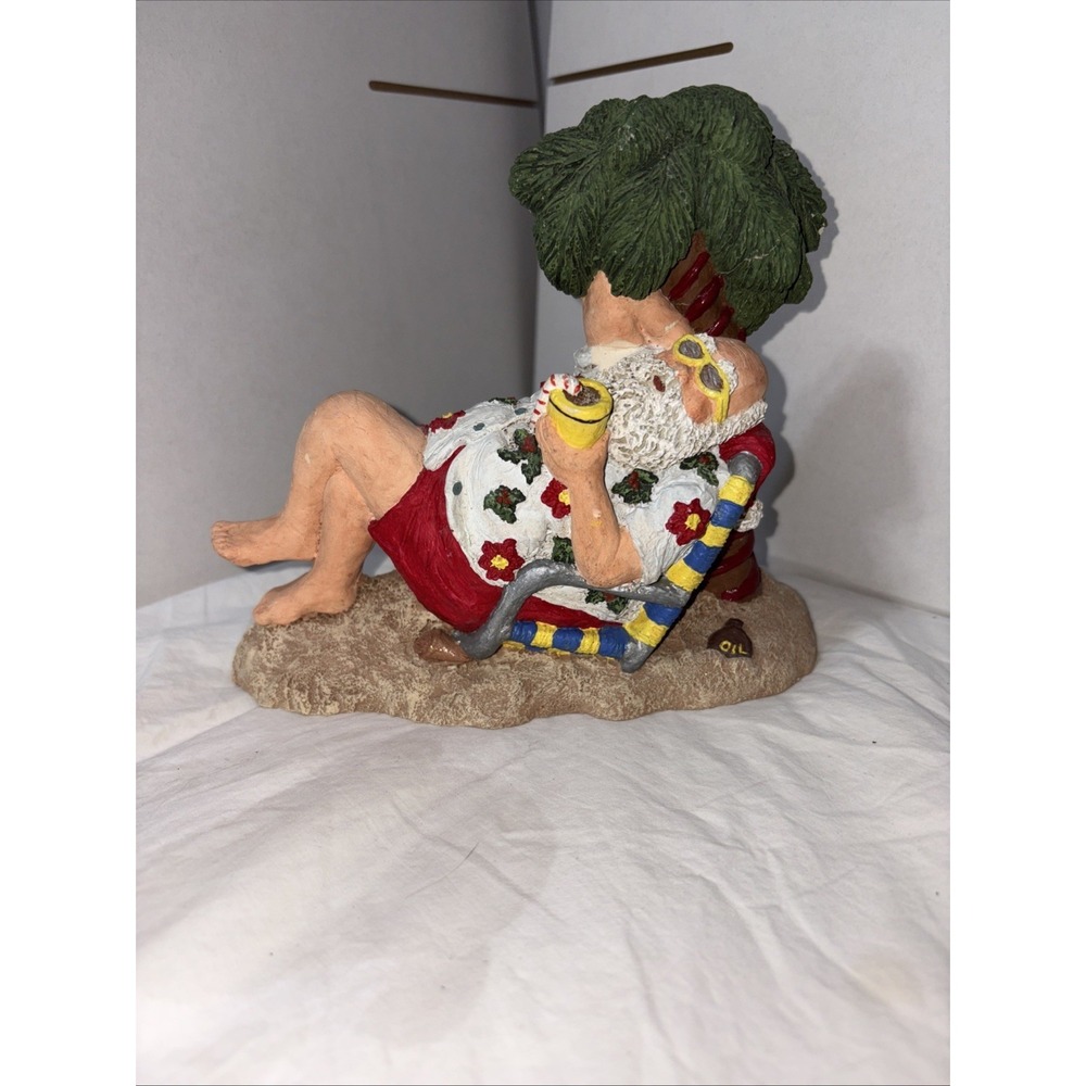 Rare June‎ Mckenna Santa ..in The Bahamas Christmas Figurine 1997 Flatback 6"